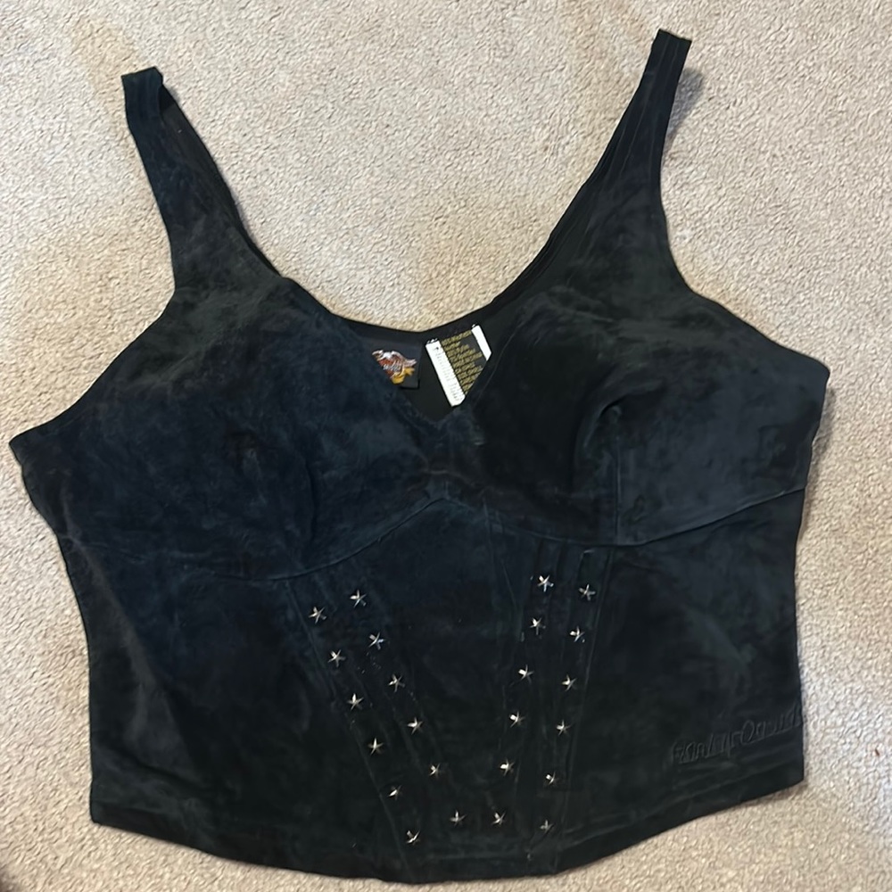 Washable Harley Davidson, leather tank top